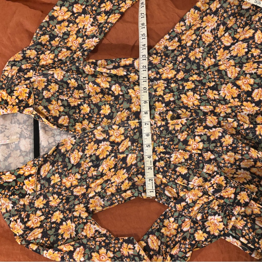 Free People Floral Marvelous Mia Long Sleeve Dress - Yellow and Black - Picture 6 of 7